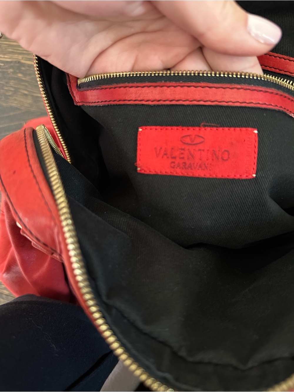 Valentino Braided-Handle Red Woven Tote - Picture 4 of 12